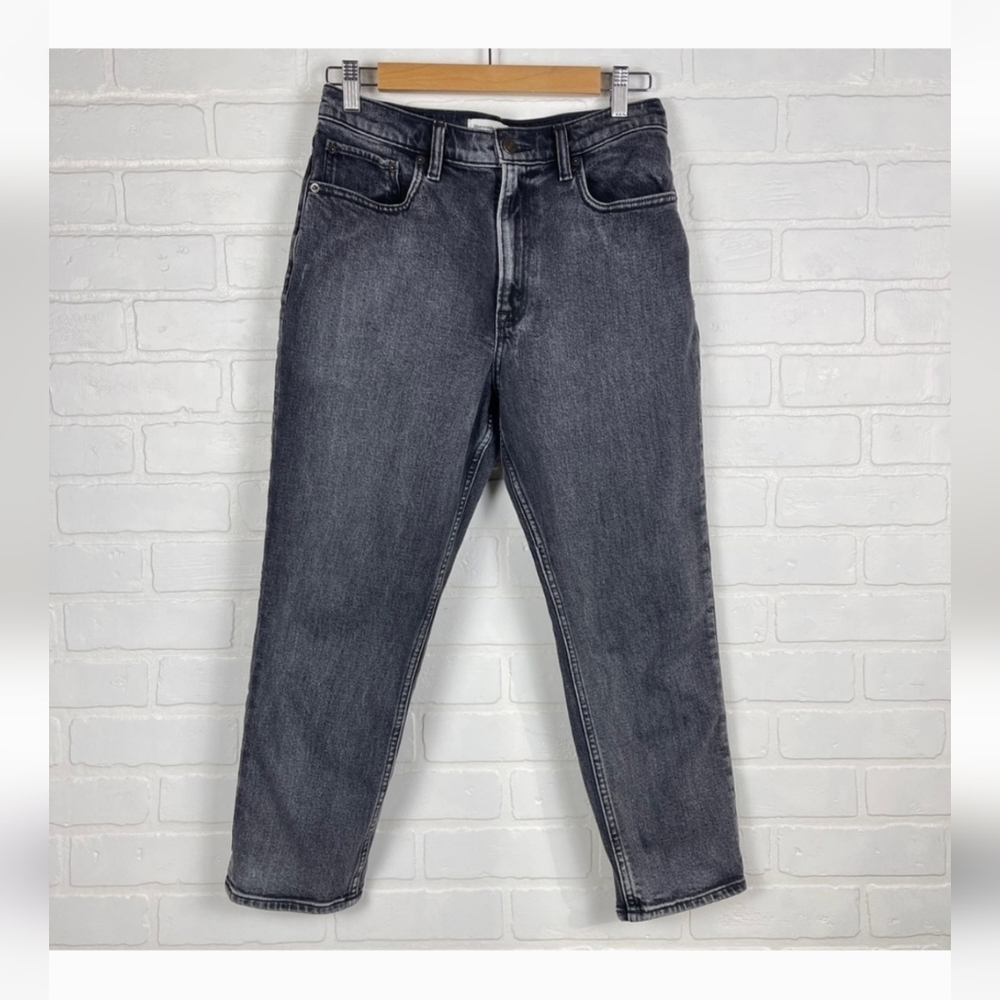 Abercrombie & Fitch The Mom High Rise Black Denim Jeans Size 28 / 6 Short